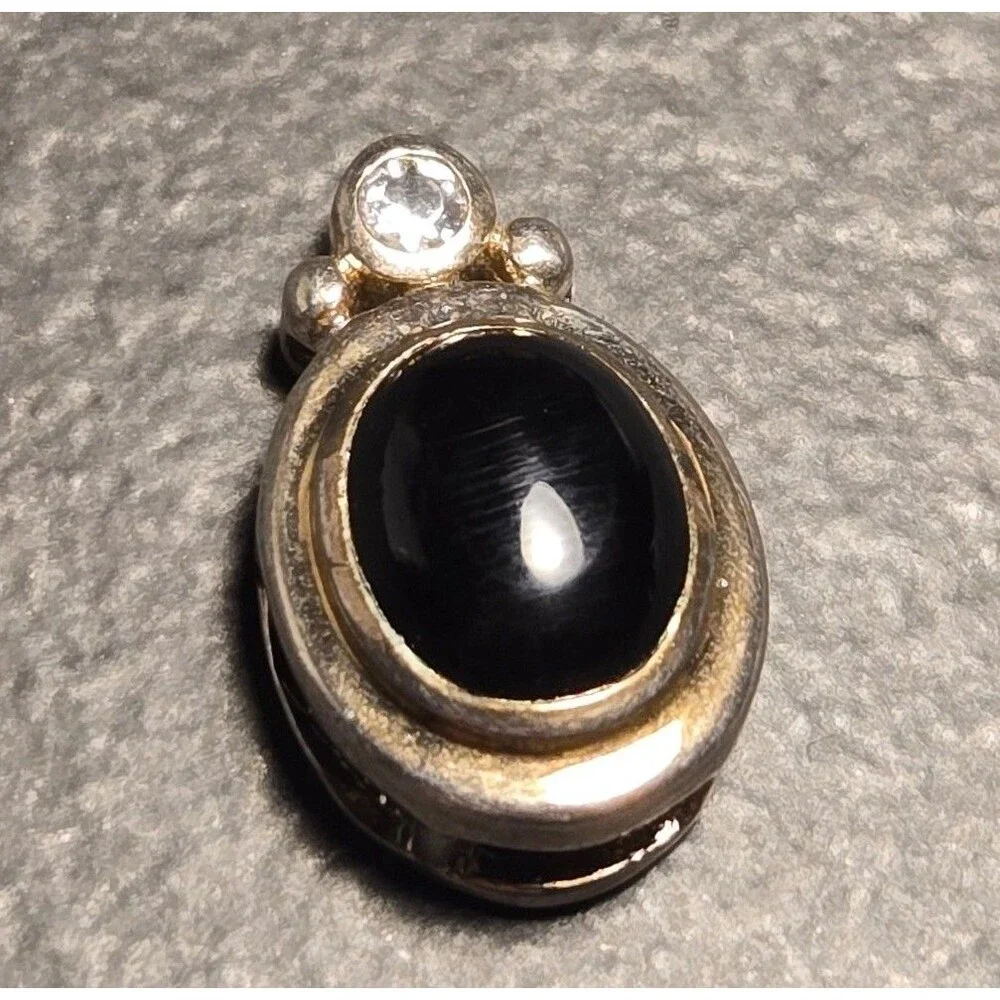 Black Stone Sterling Silver Pendant